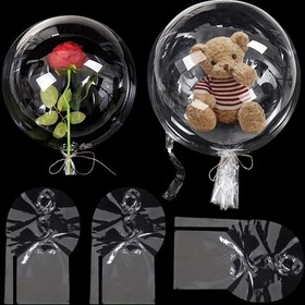 Resim 12 Adet Uzatılmış Sürüm 30-Inch Çift Portlu Şeffaf Bobo Topları Gül Atıştırmalıkları Bobo Topları Romantik Doğum Günü Sahne Dekorasyonu Cadılar Bayramı, Şükran Günü ve Noel Hediyesi Paskalya Hediyesi, Paskalya Oda Dekoru 