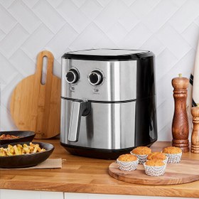 Resim Karaca Multifry Inox 5.5 L XL Double Pan Airfryer 