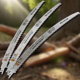 Resim Kavisli kesme bıçağı, 25.4/30.48/38.1 cm seçenekleriyle ahşap kesimi ve ağaç budaması için tasarlanmış, kavisli kenarlı yüksek frekans işlemeli dişler ile üç farklı açıda hızlı kesim sağlar 