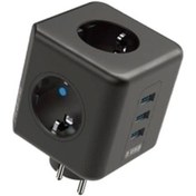 Resim Termal Akım Korumalı Isıya Dayanıklı 3 Lü Du Tipi Priz 3x Usb 1x Type-c 1 