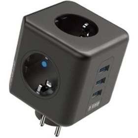 Resim Termal Akım Korumalı Isıya Dayanıklı 3 Lü Du Tipi Priz 3x Usb 1x Type-c 1 