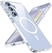 Resim Samsung Galaxy S25 Plus Uyumlu Kılıf Şeffaf Magsafe Sert Silikon 