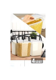 Resim Meleni Home 4'lü Un Ve Bakliyat Kabı 6 Lt Saklama Kabı 