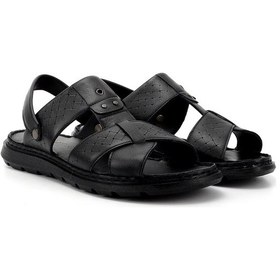 Resim Gönderi(R) Gönderi R Siyah Hakiki Deri Comfort Sandalet Siyah 