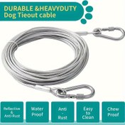 Resim 4.6 Metre / 15 Ayak, Köpek Bağlama Kablosu, Köpek Tasma, Bahçe Köpek İpi, Dayanıklı Premium Klipsli Çelik Köpek Tasma Zinciri ile Dış Mekan Ağır Yükü Köpekler için Uygun, Büyük Irklar için 113.4 KG'ye kadar 