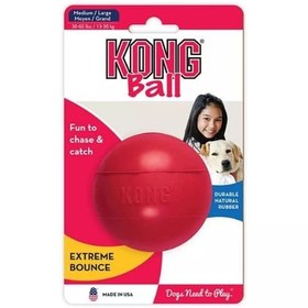 Resim Kong Delikli Top Şeklinde Çok Amaçlı Köpek Oyuncağı Medium Large 