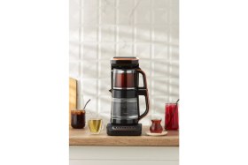 Resim Karaca Çaysever Robotea Pro 4 In 1 Konuşan Otomatik Cam Çay ve Filtre Kahve Demleme Makinesi 