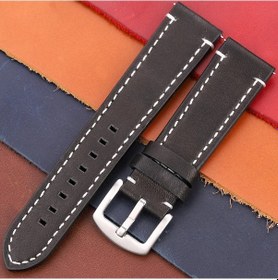 Resim Hakiki Deri Kordonlu Saat 7 Renk Vintage Kayış 18mm 20mm 22mm 24mm Kadın Erkek Black Silver Clasp 11mm 