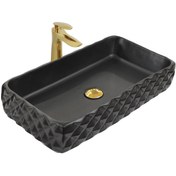 Resim Paluci Leonardo Plus Black Dikdörtgen Lavabo 