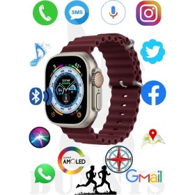 Resim Apple iPhone 11 Uyumlu Akıllı Saat Amoled Ekran Watch 8 Ultra 49MM Hk8 Pro Max 