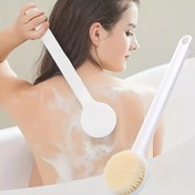 Resim 1 adet Uzun Saplı Banyo Masaj Temizlik Fırçası Yumuşak Saçlı Banyo Fırçası Peeling Masaj Süngeri - Banyo Aksesuarları 