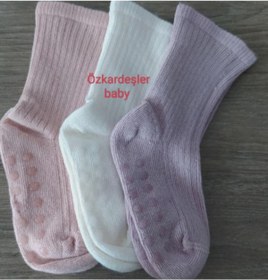 Resim ÖZKARDEŞLER BABY Bebek Diz Altı Çorap Kaydırmaz 