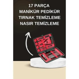 Resim Nacario Bfs Elektrikli Manikür Pedikür Seti Ikili Set 17 Parça Tırnak Bakımı Nasır Temizleme Tırnak Şekille 