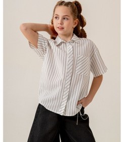 Resim Kız Çocuk Bebe Yaka Yarım Kol Gömlek 3171 Beyaz 