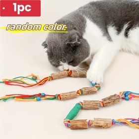 Resim Oyunu Çekici Bir Kedi Oyuncak - İp Çiğneme ve Diş Bakımı, Pilsiz 