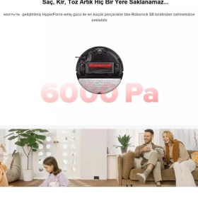 Resim Roborock 3 Farklı Çalışma Modu 6000PA Ultra Güç Kamera Lidar Haritalama Halı Tanıma+Mop Kaldırma Özellikli Robot Süpürge+ Yedek Temizlik Seti+ Onerous Lambader 
