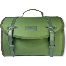 Resim Vespa Motosiklet Çantası Lambretta Motosiklet Çantası Askeri Yeşil Rengi Su Itici Özellikli Iki Yandan Genişleyebilir Neo Retro Model Topcase 35 Litre Şifreli Kilitli Kolay Montaj Taşınabilir 