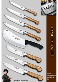 Resim Hand Craft Pro Serisi Mutfak Bıçak Seti 8 Parça Mfp-001 Ahşap - Siyah 