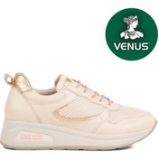 Resim Venüs Jura Hakiki Deri Ortopedik Oxford Kadın Aır-flow Taban Klasik Ayakkabı Bej 