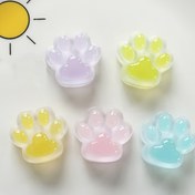 Resim 5 Adet Mini Reçine Kedi Pati Süslemeleri - Sevimli Şeffaf Pastel Renkler (Mor, Sarı, Pembe, Mavi) - Ev Dekoru, Sevgililer Günü, Düğünler ve Fotoğraf Aksesuarları için Mükemmel, Ev Dekorasyonu Vurguları | Oyunbaz Dekor | Büyüleyici Tasarım 