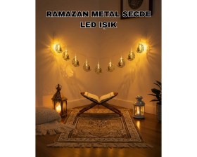 Resim Belle Fusion Mey Ithalat® Ay ve Secde Tasarımlı Sıcak Beyaz LED Ramazan Işığı 