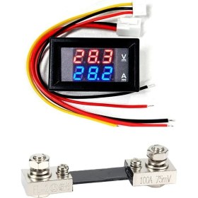 Resim YATE10 Dc 0-100V 0-100A Voltampermetre+Şönt Bara Direnci 