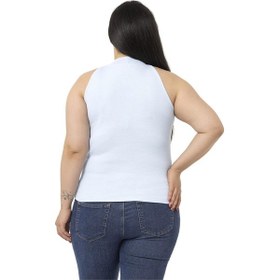 Resim Disentis Büyük Beden Halter Yaka Yarım Balıkçı Fitilli Kaşkorse Bebe Mavi Body-bebe Mavi Bebek Mavisi 