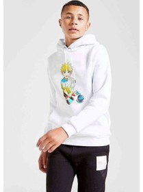 Resim Anime Naruto Uzumaki Baskılı Unisex Çocuk Kapüşonlu Beyaz Sweat Beyaz 