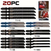 Resim 20 adet/50 adet/80 adet Evrensel Jig Testere Bıçak Seti - Ahşap, Plastik ve Metal için Yüksek Karbon Çelikten Yapılmış Çeşitli Bıçaklar - Çoğu Jig Testeresiyle Uyumlu 