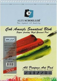 Resim Alex Schoeller A4 200 Gr. 20 Yp. Spiralli Çok Amaçlı Sanatsal Blo 