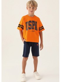 Resim U.S. Polo Assn. U.s. Polo Assn Lisanslı Sim Turuncu Erkek Çocuk Bermuda Takım 5274-43254 Turuncu 