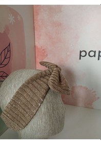 Resim Papyonbebek0 Örgü Fiyonk Saç Bandı - Kahverengi - Organik & El Yapımı Kahverengi 