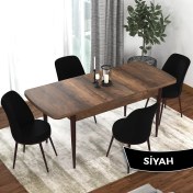 Resim Canisa Concept Kor Serisi Barok Ahşap Desen 70X114 Açılabilir Mutfak Masa Takımı, 4 Adet Sandalye 