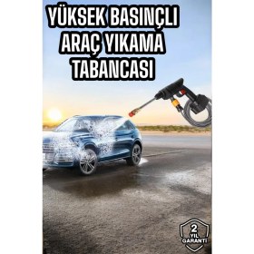 Resim Bahçe ve Araba Yıkama Tabancası Su Basınçlı Hazneli Bataryalı Oto Yıkama 