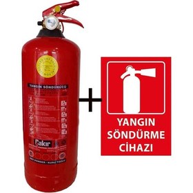 Resim 2kg Yangın Tüpü Ve Yangın Tüpü Levhası 2li Set 