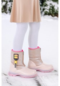 Resim Kiko Kids Mesan Çatlak Fermuarlı Günlük Kız Çocuk Bot Ayakkabı Pudra Pudra 