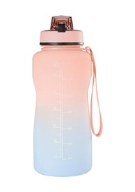 Resim Lumin Flask Su Matarası 1,5 Lt Motivasyon Matarası Bpa Free Su Şişesi Suluk Water Bottle Pembe - Turkuaz 