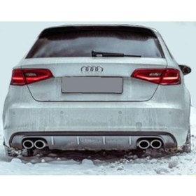 Resim Audi A3 8v Hb 2012 - 2016 S3 Arka Tampon Eki - Difüzör (Plastik) 