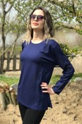 Resim Dinçerler tekstil Kadın Preminyum Taş Baskılı Omuzdan Fulok Baskı Detaylı Bluz 