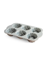 Resim Nordicware 6 Lı Mini Çiçekli Kek Kalıbı - Platin 