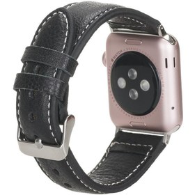 Resim Bouletta Apple Watch Uyumlu Deri Kordon 42-44-45mm NM1-AS1 Siyah 