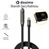 Resim Dossimo 240W Ultra Hızlı Type-C Şarj Data Kablosu Katlanabilir Standlı 1.5 M Örgülü 2 In 1 Stand - Şarj Kablosu 