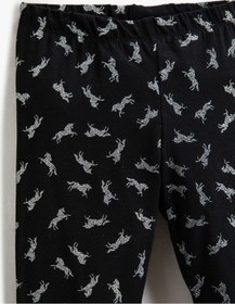 Resim Koton Unicorn Baskılı Tayt Beli Lastikli Siyah Desenli 3skg40041ak 3SKG40041AK9D9 Siyah 