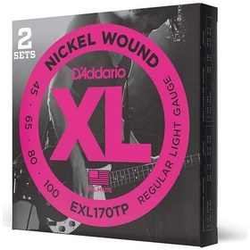 Resim D'addario Exl170Tp Round Wound Bass Guitar Strings 2-Pack Bas Gita 