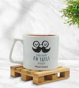 Resim Kişiye Özel Dünyanın En Tatlı Babası Tasarımlı Middle Beyaz Kupa Bardak - Model 1 Kobitmeyencom31591 Bk Gift 