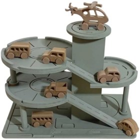 Resim Ahşap Üç Katlı Otopark Garaj Seti 