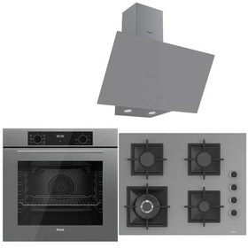 Resim Ferre Icon Plus 75 Serisi QBL63CPR - SC408 - D079 3lü Cam Ankastre Set 