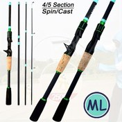 Resim 4/5 Bölme Hafif Karbon Fiber Balıkçılık Çubuğu - Ultra Hızlı Seyahat Taşınabilir Çok Bölme Tasarımı Deniz Sörfü Balıkçılığı için, 1.8m/2.1m Yem Çubuğu Karp Balıkçılığı için, Yetişkin Balıkçılık Ekipmanları ile Tabanca ve Düz Şaft Seçenekleri 