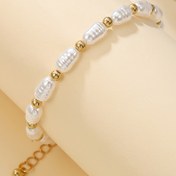 Resim 1 adet Barok Tarzı Taklit İnci Bileklik - Ayarlanabilir Boyut, Şık & Basit Tasarım, Kadınların Günlük Giyimi, Tatil ve Hediye Verme için Mükemmel, Her Mevsim Aksesuarı, Tatil Aksesuarı|Şık Bilezik|Ayarlanabilir Bilezik 