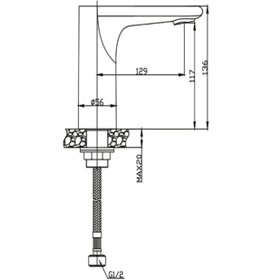 Resim NSK Fotoselli Lavabo Bataryası (tek Su Girişli / Elektrikli+pilli) Krom N2100702 